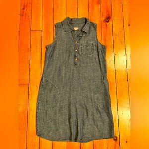 J. Jill Sleeveless Denim Dress with Pockets XS